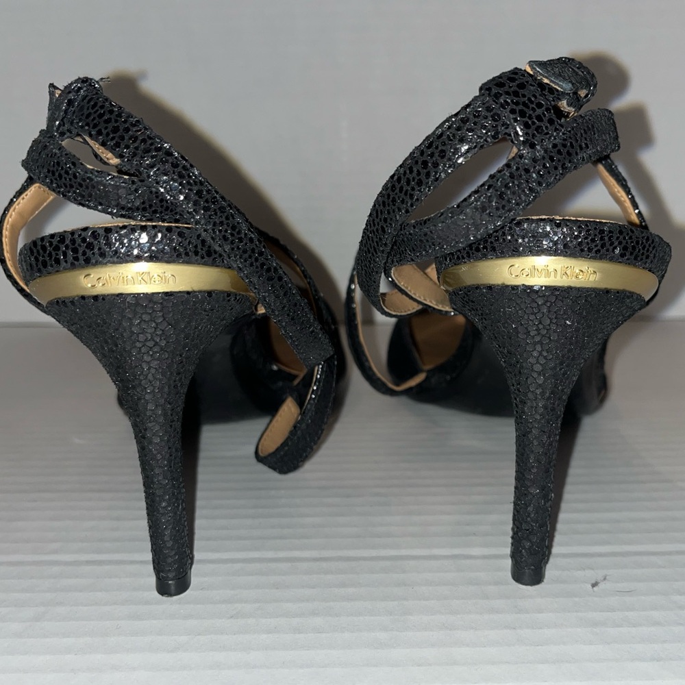 Calvin Klein Ganya Pearlized Viper Black Print Dress Pump - Picture 4 of 10